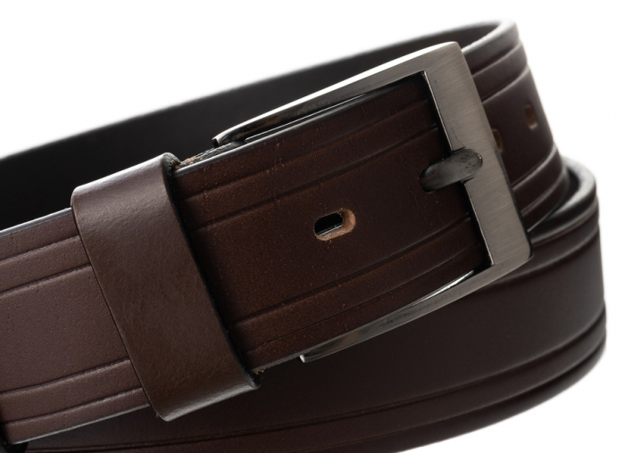 Curea barbati din piele naturala Rovicky PRS-05-G BR [4]