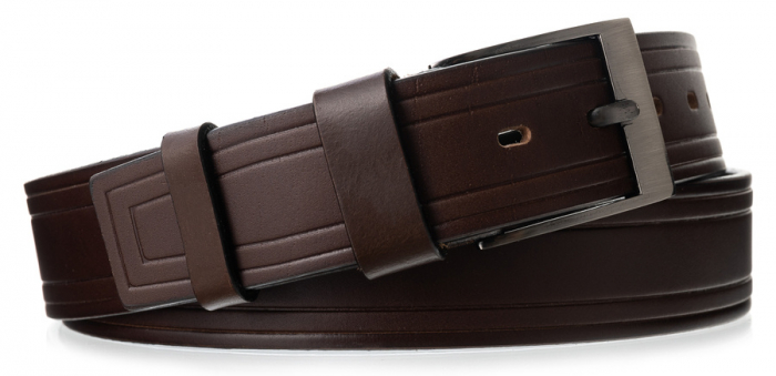 Curea barbati din piele naturala Rovicky PRS-05-G BR [3]