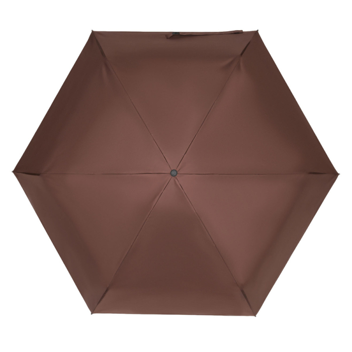 Brązowy, składany mini parasol podróżny - Peterson [3]