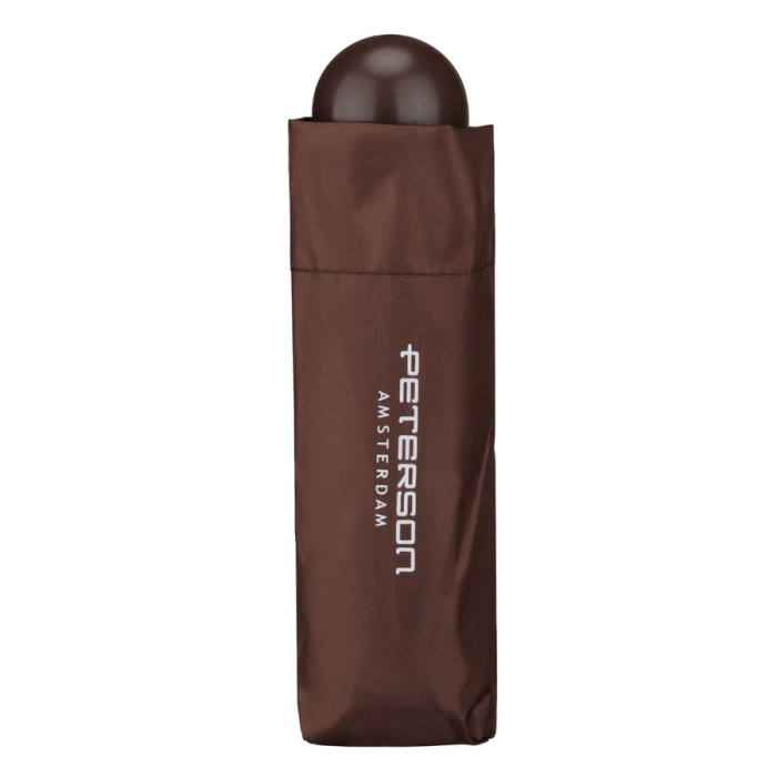 Brązowy, składany mini parasol podróżny - Peterson [6]