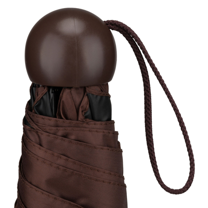 Brązowy, składany mini parasol podróżny - Peterson [8]