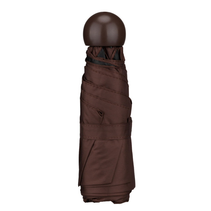 Brązowy, składany mini parasol podróżny - Peterson [7]