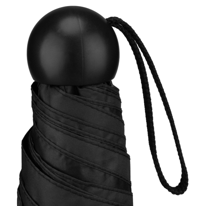 Czarny, składany mini parasol podróżny - Peterson [7]