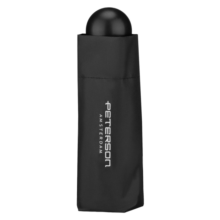 Czarny, składany mini parasol podróżny - Peterson [4]