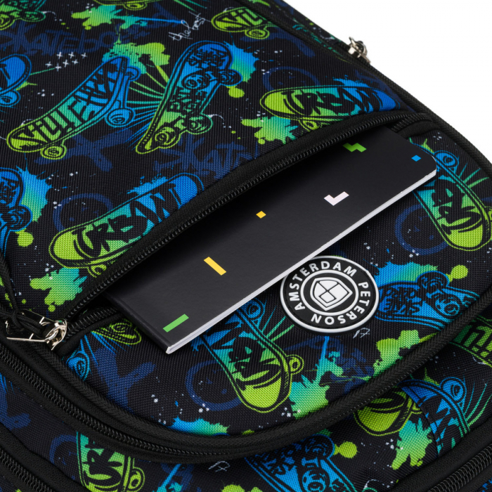 Rucsac școlar din poliester cu model de skateboard - Peterson PTR-PTN BIEDRONKA B25 [14]