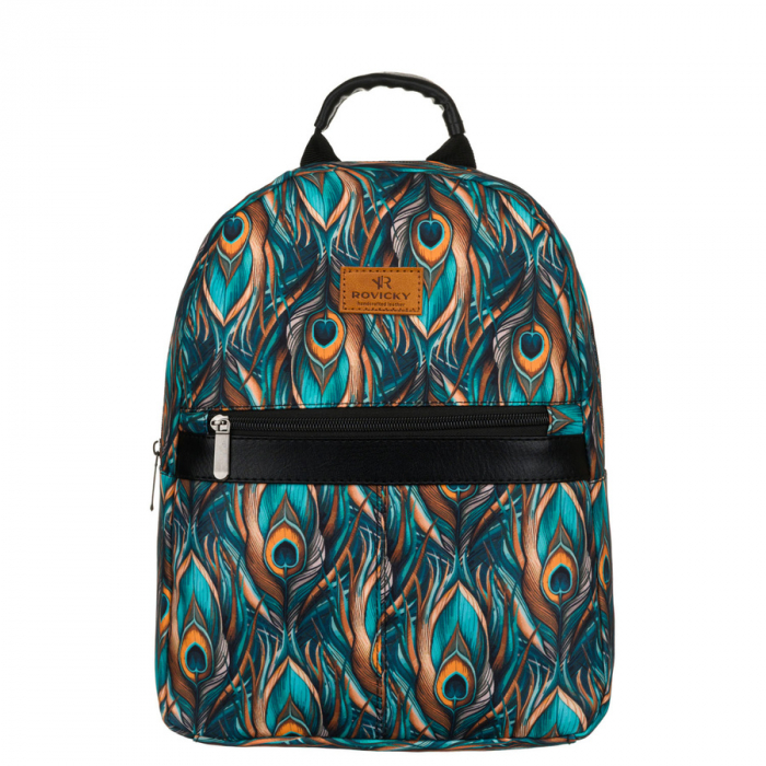 Rucsac de damă din poliester multicolor cu un model modern cu pene de păun - Rovicky PTR-R-PL15601-8985 18 [2]