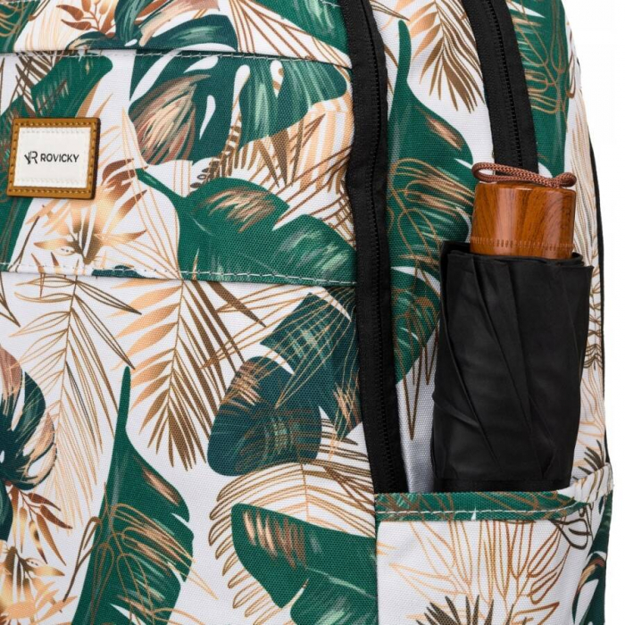 Rucsac clasic de damă din poliester cu model de plante - Rovicky PTR-R-PST-9329 08 [6]