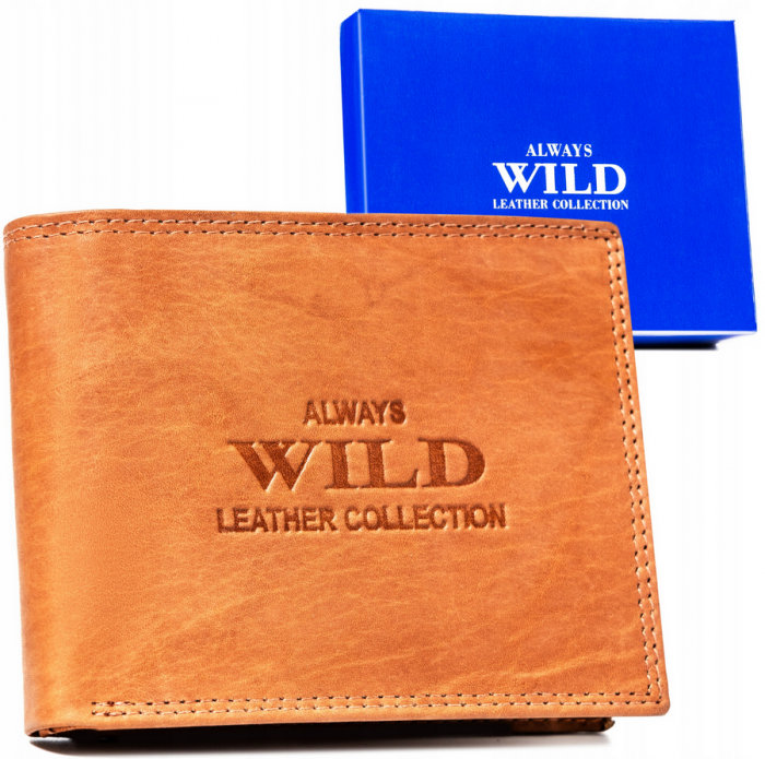 Portofel barbati din piele naturala Always Wild PTR-AW-N6-MAL-0356 TAN [13]