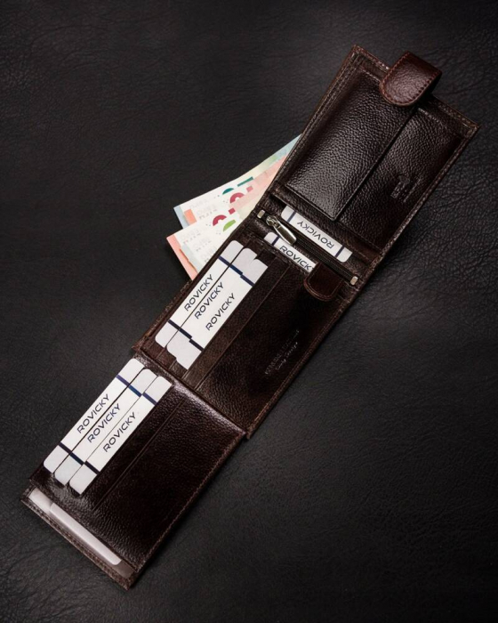 Portofel barbati din piele naturala Rovicky PTR-N992L-RPVT-BL BRO [6]