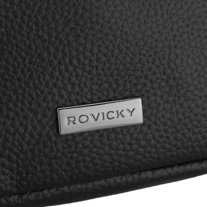 Borsetă bărbătească neagră din piele naturală, cu o singură compartimentare - Rovicky PTR-R-ST7-06-7625-BLACK [4]
