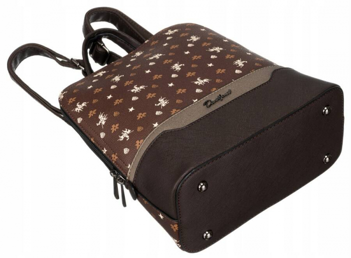 Rucsac elegant de dama din piele ecologica - David Jones PTR-6866-2 D.BRO [8]