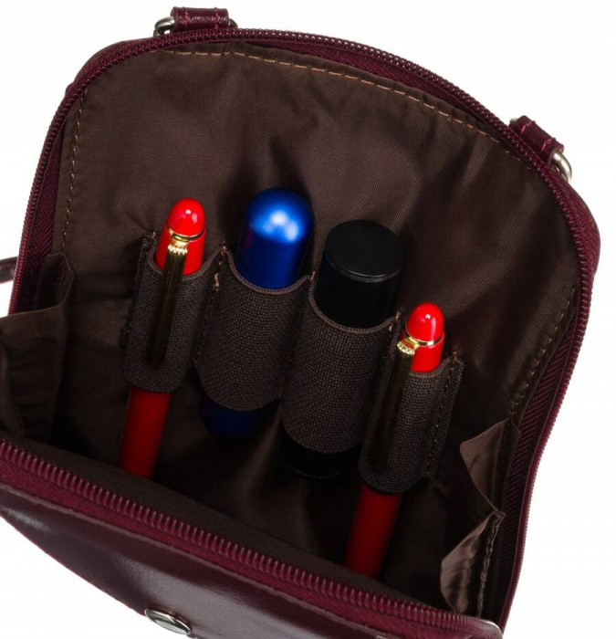 Mini geanta de dama din piele naturala PTR-4822-SB-4691 CHERRY [5]