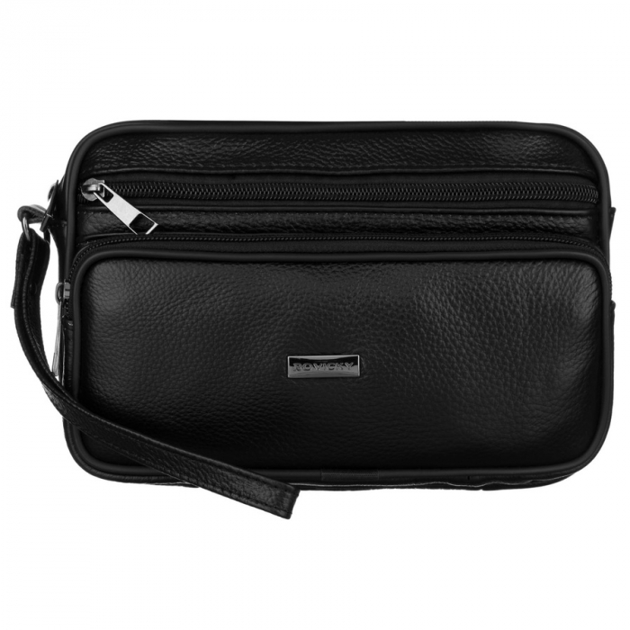 Geanta pentru barbati din piele naturala neagra cu maner confortabil - Rovicky PTR-R-13212-2136 BLACK [2]