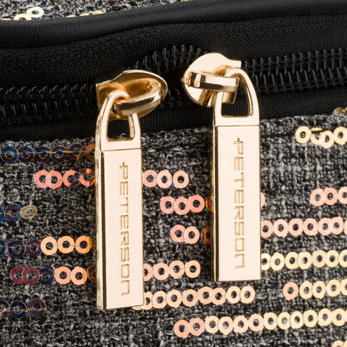 Geantă cosmetică de călătorie din material sintetic negru, decorată cu paiete - Peterson PTR-PTN KOS-DA-18-3545 B [5]