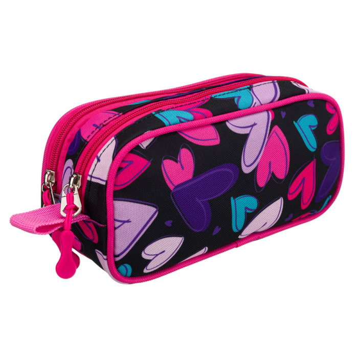 Penar școlar multicolor din poliester cu inimioare, închis cu fermoare - Peterson PTR-PTN MOTYLEK-5189 G54 [3]