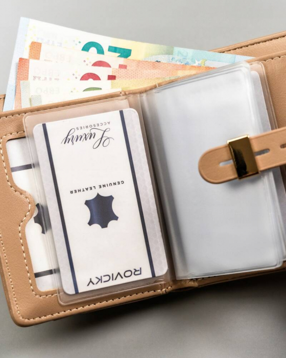Portofel de dama din piele ecologica cu insert card - 4U Cavaldi PTR-2303A-8376 KH [10]