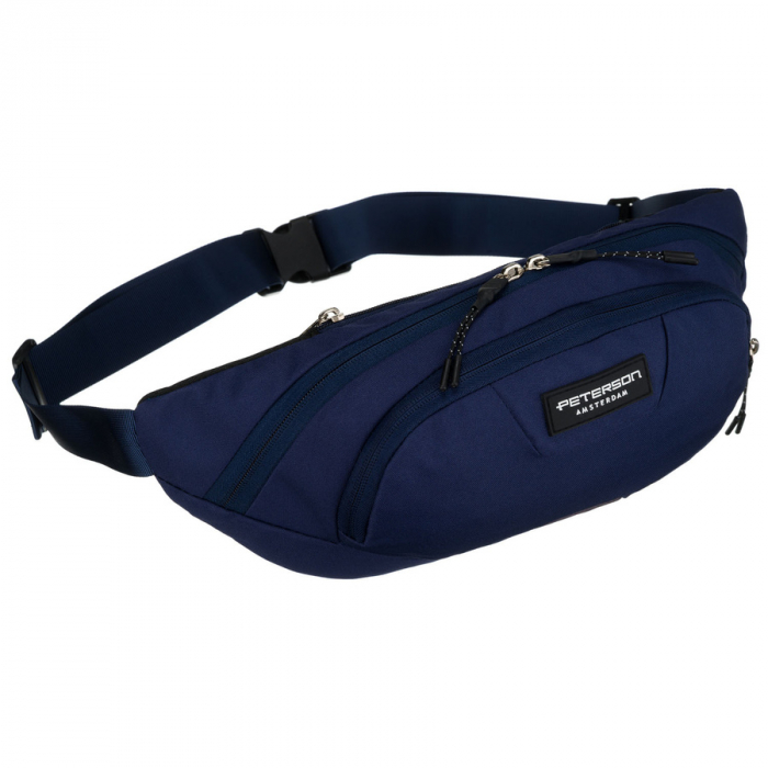 Geantă sport tip borseta din poliester bleumarin cu închidere cu fermoar - Peterson PTR-PTN SWY-01-8443 NAVY [1]