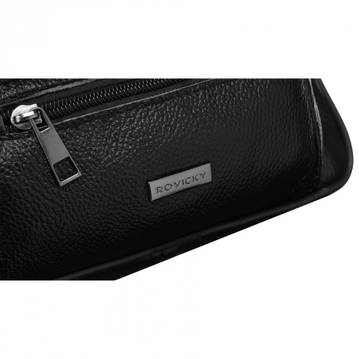 Geanta pentru barbati din piele naturala neagra cu maner confortabil - Rovicky PTR-R-13211-2129 BLACK [4]