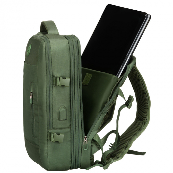 Rucsac de călătorie verde cu spațiu pentru laptop și port USB - Peterson PTR-PTN 24421-5111 GREEN [13]