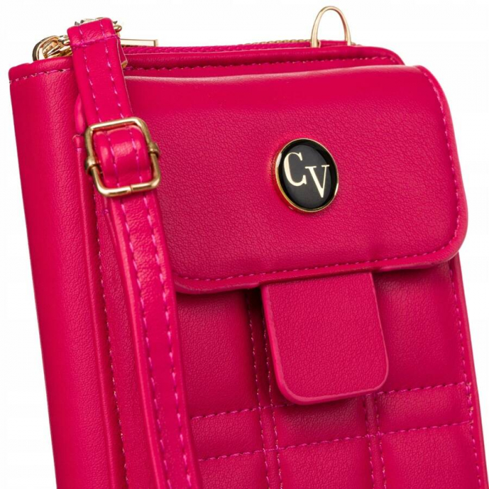 Mini portofel-poșetă 2în1 cu o curea lungă, detașabilă - 4U Cavaldi PTR-M-16-1392 MAGENTA [5]