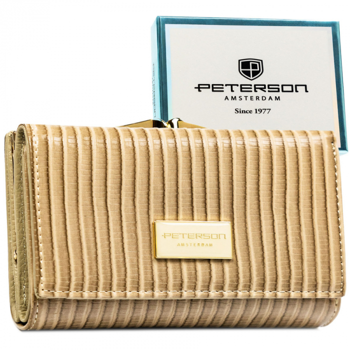 Portofel din piele pentru femei Peterson PTR-PTN PS108-CRV KHAKI [2]