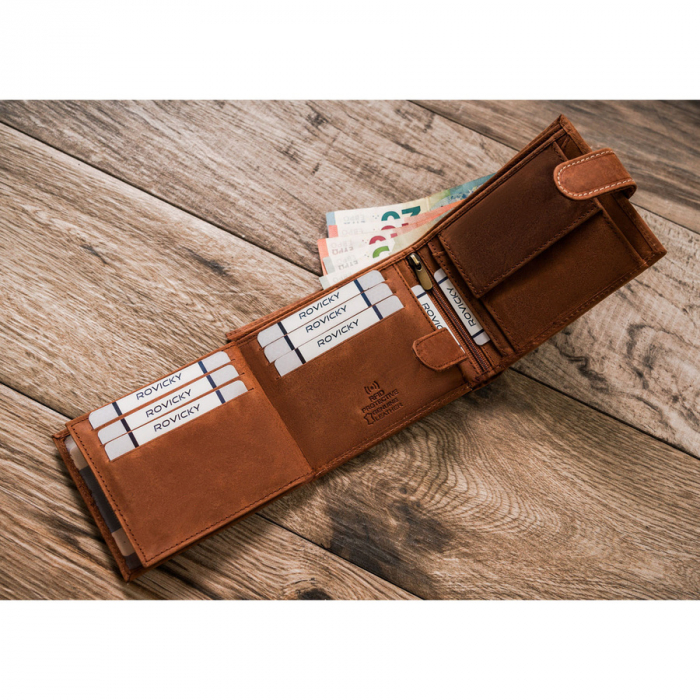 Portofel din piele naturala pentru barbati PTR-N992L-CHM-HORSE-BL C [8]