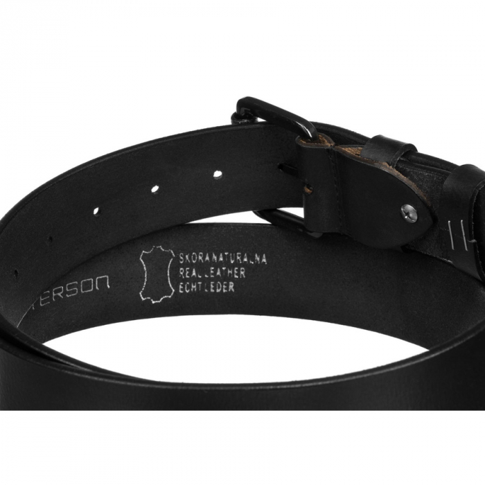 Curea bărbătească din piele neagră cu cataramă tradițională - Peterson PTR-PTN LTP-BUF-85 BLACK [5]