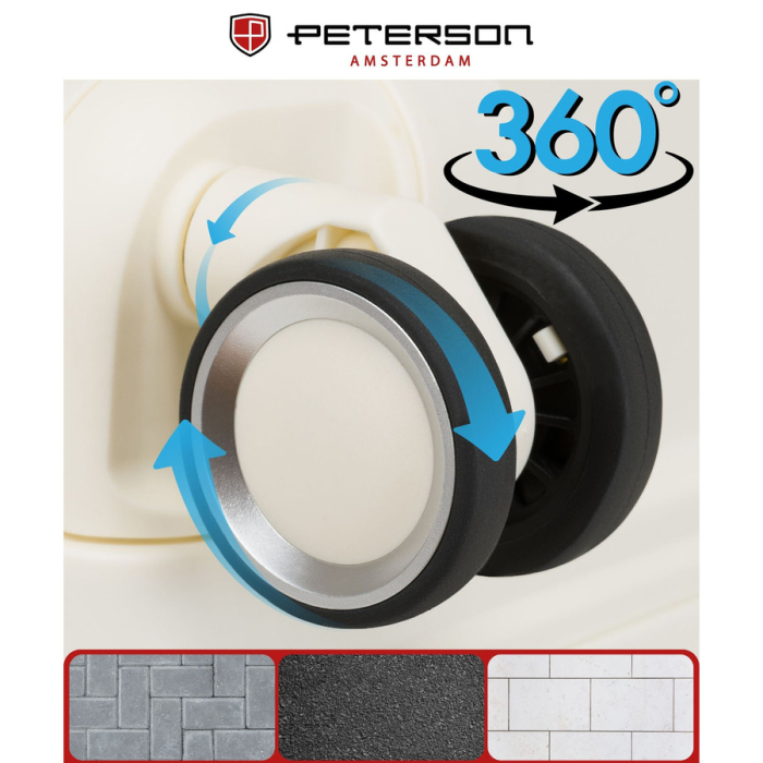 Valiză de cabină bej cu mâner telescopic - Peterson PTR-PTN PP-09-W-S-1440 B [10]