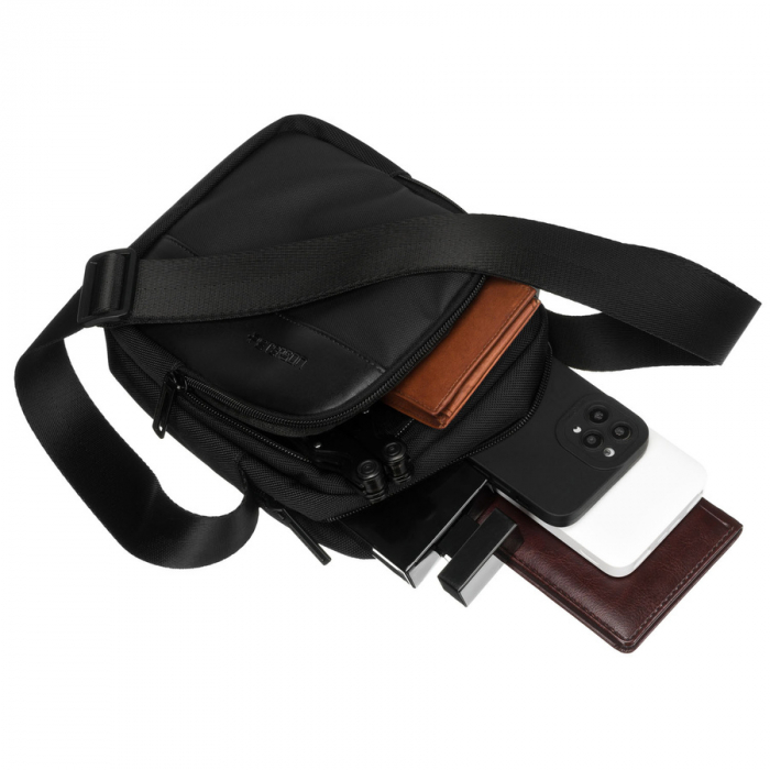 Geantă messenger neagră, mică pentru bărbați - Peterson PTR-PTN TO-YG-01 BLACK [10]