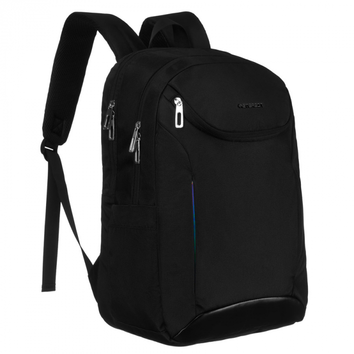 Rucsac urban, încăpător, din nailon negru, cu compartiment pentru laptop - Peterson PTR-PTN 24400-6904 BLACK [2]