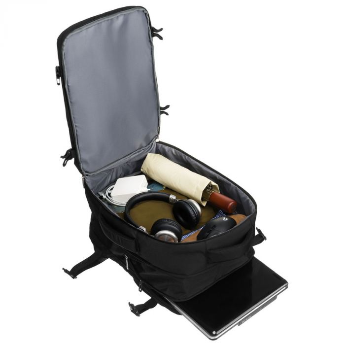 Rucsac negru de călătorie cu spațiu pentru laptop, perfect pentru bagajul de mână în avion - Peterson PTR-PTN 24403-6935 BLACK [14]