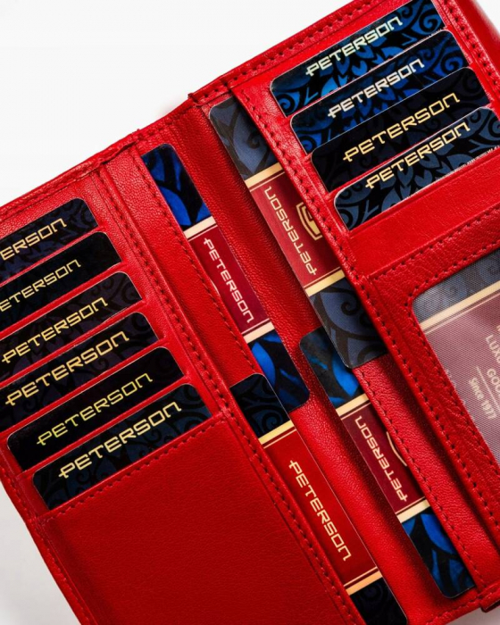 Portofel dama din piele naturala Peterson PTR-PTN KA-25-9542 RED/B [7]