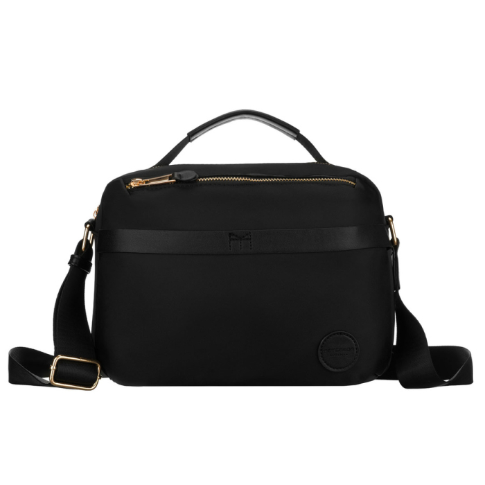 Geantă de damă din nylon negru, cu un singur compartiment, închidere cu fermoar - Peterson PTR-PTN JN-13-0252 BLACK [4]