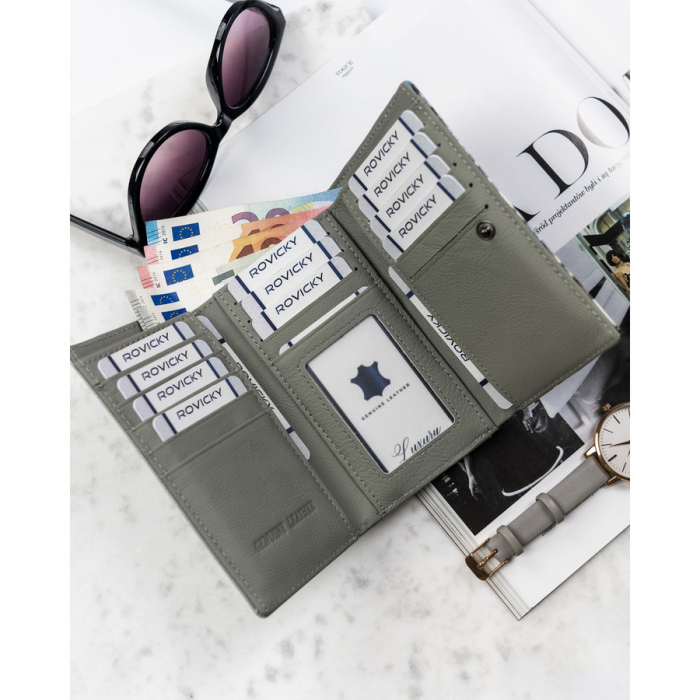 Portofel din piele pentru femei Cavaldi PTR-PN23-FL-BL-MULTI [7]