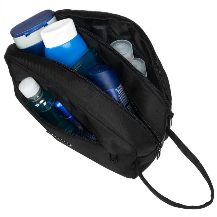 Geantă pentru cosmetice de călătorie din poliester neagră pentru bărbați cu închidere cu fermoar - Peterson PTR-PTN KOS-YG-02 BLACK [6]