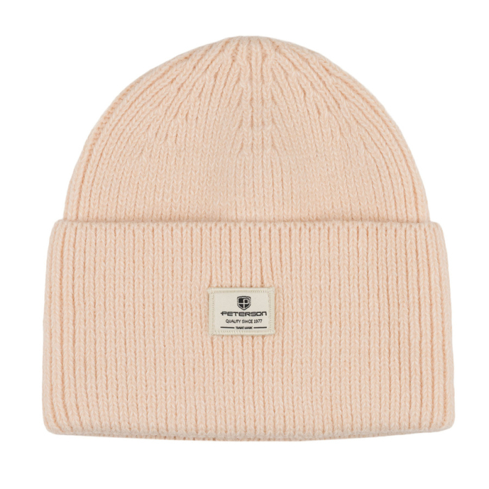 Căciulă beanie de iarnă pentru femei, bej, mărime universală, cu logo-ul mărcii - Peterson PTR-PTN HAT-10-5509 CREA [6]
