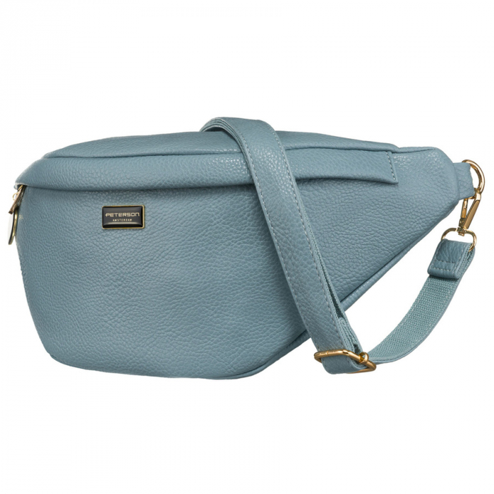 Geantă sport la modă albastră pentru femei, tip borseta, de umăr sau crossbody, confecționată din piele ecologică Peterson PTR-PTN SSY-2-F19 BLUE [3]