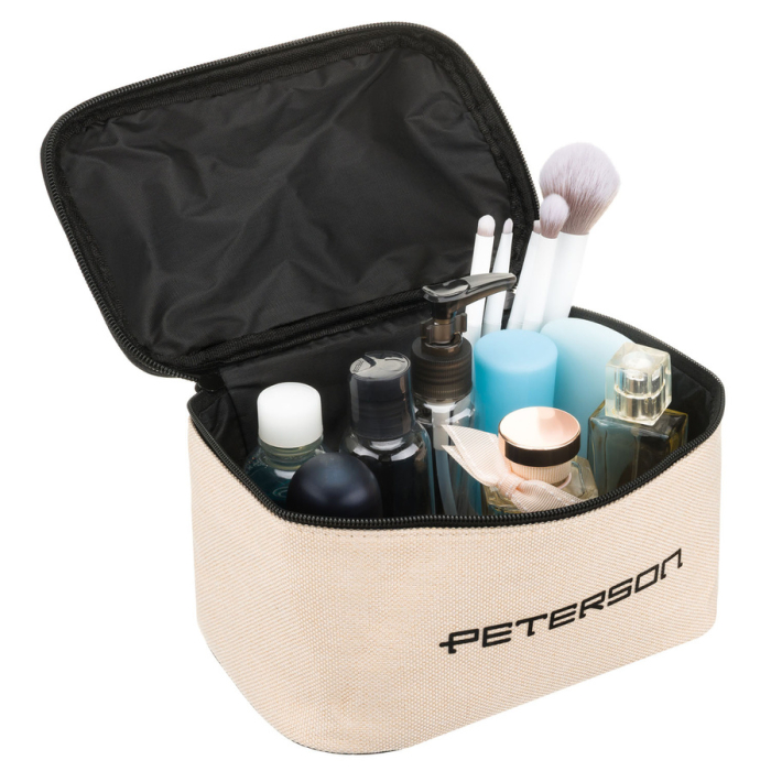 Geantă cosmetică din material sintetic bej și negru, cu un singur compartiment - Peterson PTR-PTN KOS-DA-16-3484 B [4]