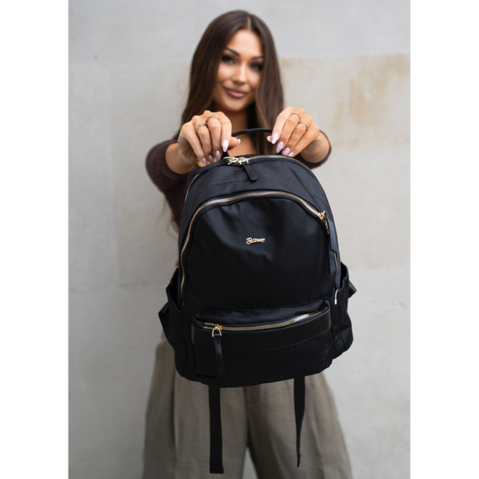 Rucsac urban pentru femei, din poliester negru, cu bretele reglabile - Peterson PTR-PTN JN-11-0146 BLACK [2]