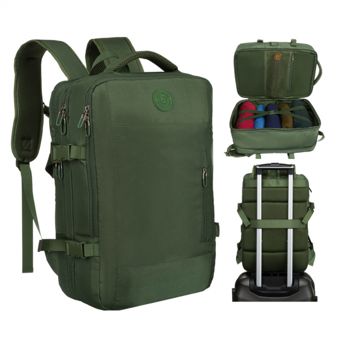 Rucsac de călătorie verde cu spațiu pentru laptop și port USB - Peterson PTR-PTN 24421-5111 GREEN [2]