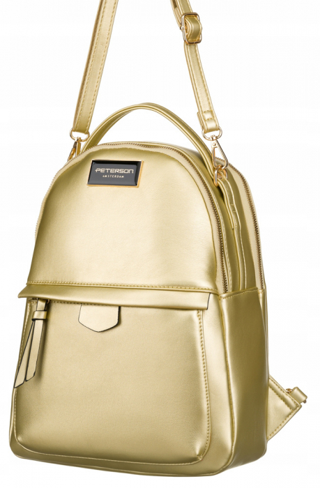 Rucsac urban de dama din piele ecologica - Peterson PTR-PTN F3606-0135 GOLD [3]