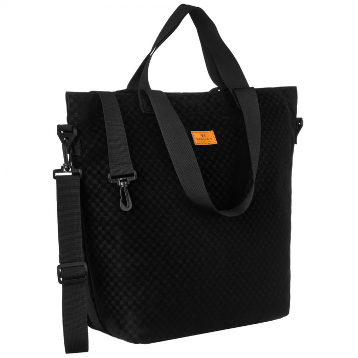 Geantă mare neagră de damă cu buzunar exterior cu fermoar - Rovicky PTR-R-TZ15605-2431 BLACK [1]