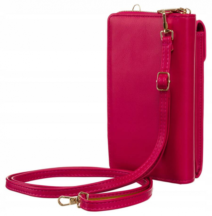 Mini portofel-poșetă 2în1 cu o curea lungă, detașabilă - 4U Cavaldi PTR-M-16-1392 MAGENTA [4]