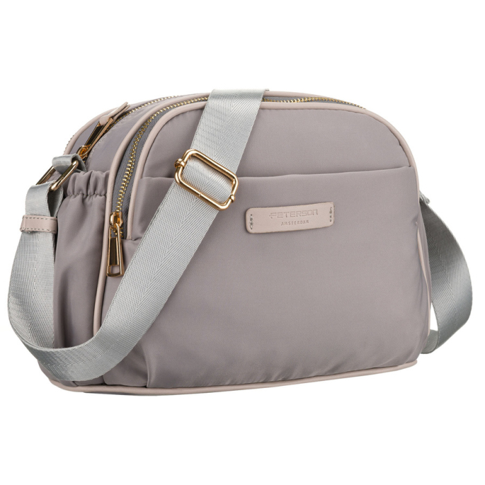 Geantă de damă gri din nylon cu fermoar și clemă magnetică - Peterson PTR-PTN JN-15-0344 GRAY [1]