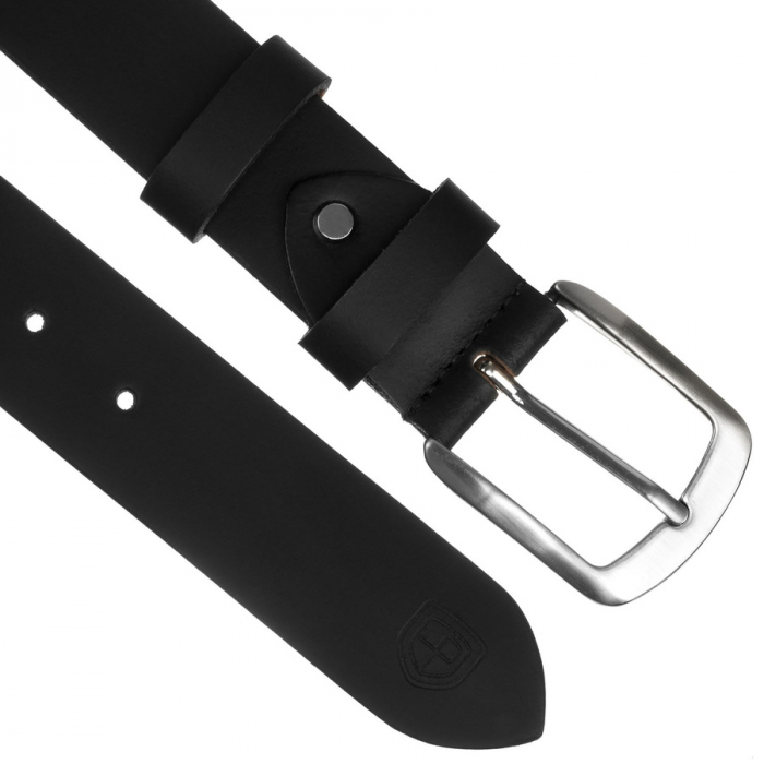 Curea elegantă, neagră, pentru bărbați, din piele naturală - Peterson PTR-PTN LTP-SMO-85 BLACK [3]
