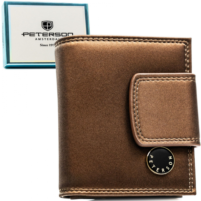Portofel din piele pentru femei Peterson PTR-PTN PS329-HNL BROWN [1]