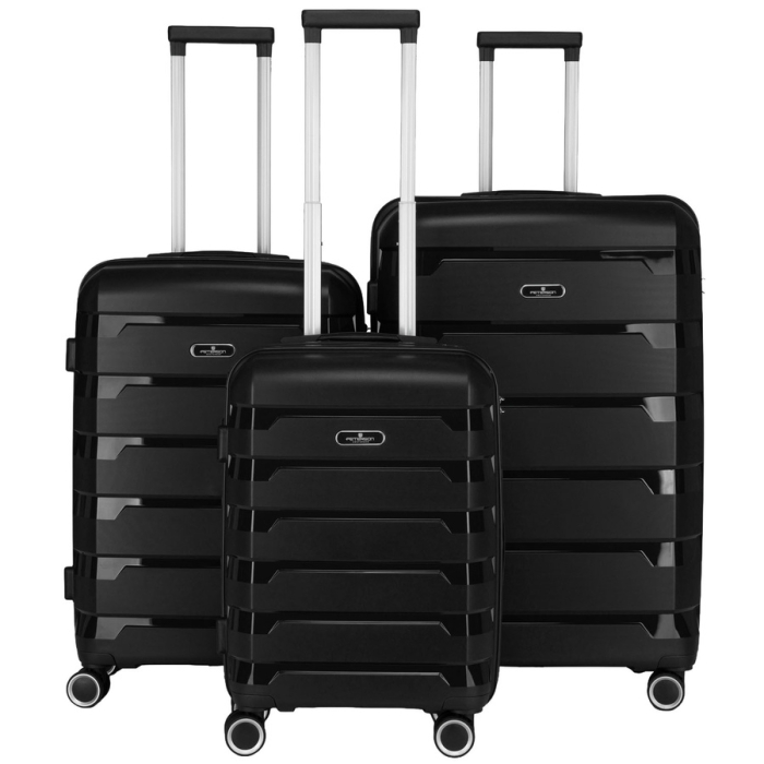 Set de valize negre din polipropilenă cu încuietori cu combinație - Peterson PTR-PTN HPP-01-SET3-1754 [1]