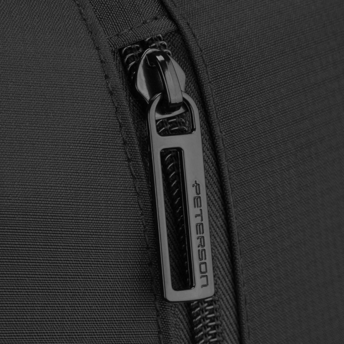 Rucsac spațios din poliester negru, cu compartiment pentru laptop și retractor - Peterson [14]