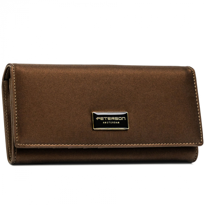 Portofel din piele pentru femei Peterson PTR-PTN PS401-HNL BROWN [1]