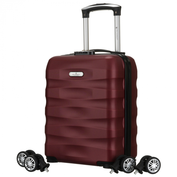 Valiză mică de cabină cu roți detașabile, culoare vișinie - Peterson PTR-PTN 5806-W-XS-4473 P [1]